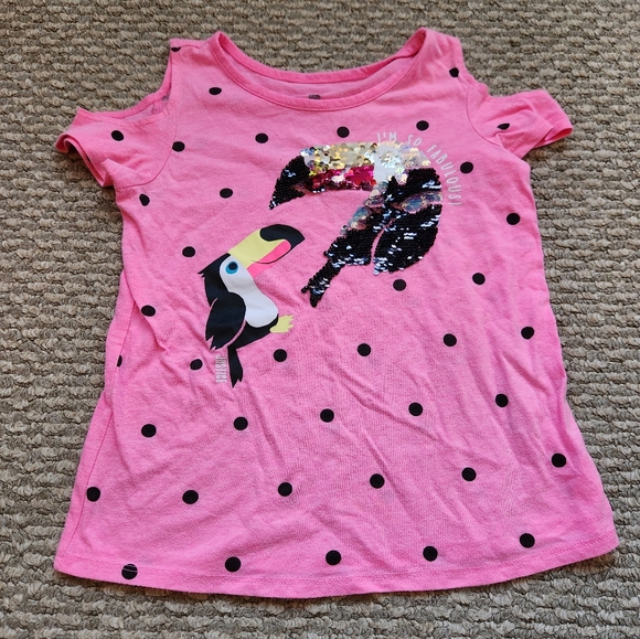 Size 8 girls flip sequins cold shoulder top - Picture 1 of 2